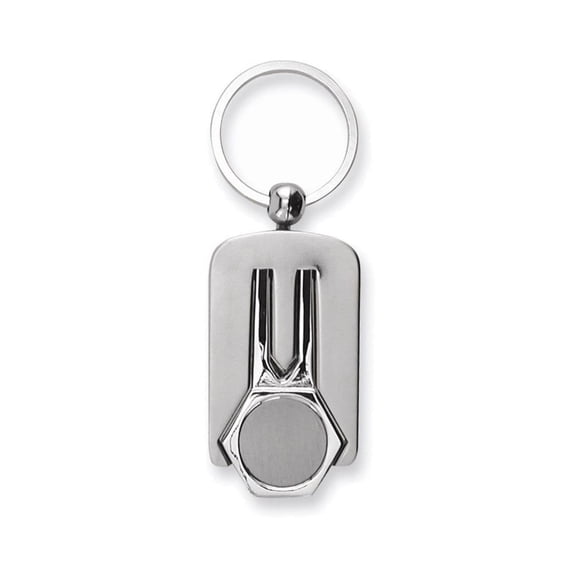 Nickel-plated Polished and Satin Golf Divot Key Ring
