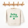 thumbnail image 3 of Bump and Beyond Designs Lucky and Cute, Toddler St. Patrick's Day Sweatshirt (Natural 3T), 3 of 5