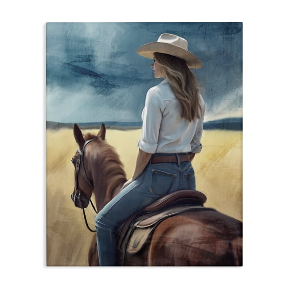 Countryside Cowgirl View Canvas Wall Art, design by Kim Allen