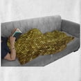 thumbnail image 6 of Geometric Soft Flannel Fleece Throw Blanket, Ombre Design with Mosaic Like Image with Square Details Artwork Print, Cozy Plush for Indoor and Outdoor Use, 50" x 60", Marigold and Yellow, by Ambesonne, 6 of 6