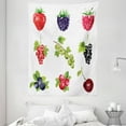 thumbnail image 1 of Fruit Tapestry, Collection of Fresh Ripe Berries Summer Season Healthy Options Agriculture Theme, Wall Hanging for Bedroom Living Room Dorm Decor, 60W X 80L Inches, Multicolor, by Ambesonne, 1 of 2