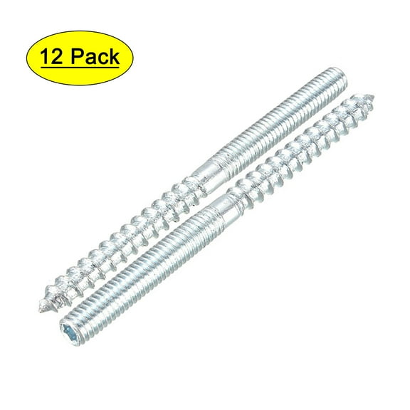 Uxcell M6x79mm Hanger Bolt Carbon Steel Zinc Plated 12 Pack