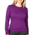 thumbnail image 2 of MERIWOOL Women's Merino Wool Midweight Baselayer Crew - Purple - S, 2 of 7
