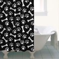 thumbnail image 4 of Black Dog Paw Footprint Bone Shower Curtain 36"x72" ,Bathroom Decorative Shower Curtains Set with 12 Hooks,Modern Waterproof Washable Shower Curtain, 4 of 6