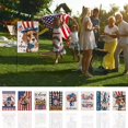 thumbnail image 6 of Yhmxh 4th of July Floral Garden Flag, 12x18 Vertical Double Sided Patriotic Flowers Red Blue Memorial Day Ornament ,Independence Day Holiday Outside Decorations Burlap Yard Flag, 6 of 6