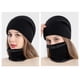 thumbnail image 2 of Guardurnaity Conjunto de bufanda y gorro de punto para otoño e invierno, gorro con orejeras de estilo informal, gorros de esquí, calentador Sombreros, 2 of 6