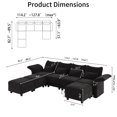 thumbnail image 2 of LLappuil Modular Sectional Sofa, 7 Seat Modular Sectional Sofa with Storage, 25.6" Deep Seat Chenille Sofa Couch for Living Room Black, 2 of 8