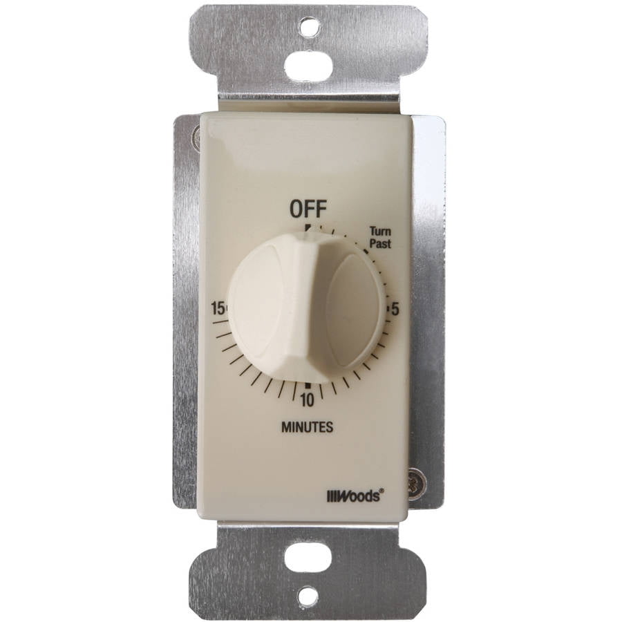 Woods 59712 In-Wall 15-Minute Spring Wound Countdown Timer, Light Almond by Woods