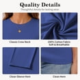 thumbnail image 3 of QUALFORT Women's Long Sleeve Shirts, 100% Cotton Crew Neck Long Sleeve T Shirt for Women, Soft Lightweight Casual Basic Cotton Top, Royal Blue XL, 3 of 7