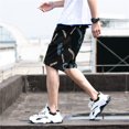 thumbnail image 3 of Pantalones cortos de playa para hombre con estampado de anime gráfico, pantalones cortos para hombre, de algodón sueltos, estampados florales, personalizados, estilo coreano de 3 cuartos, tabla de ver, 3 of 5
