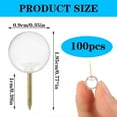 thumbnail image 2 of Tutuviw 100 Pcs 0.4in Round Head Map Tacks, Transparent Plastic Ball Push Pins with Storage Box, Gold Thumb Tacks Bulk for Daily Study Data Storage Organizing Files Cork Boards, 2 of 7