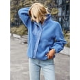 thumbnail image 5 of Yidarton 2022 Winter New Products Ladies Tops Fashion Sports Ladies Coats Ladies Versatile Casual Tops One Piece Blue S, 5 of 7