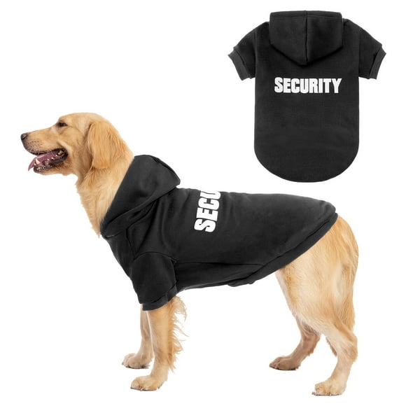 BINGPET Security Dog Hoodies Puppy Sweatershirts Cold Weather Dog Coats Pet Hooded Clothes for Dog Cat