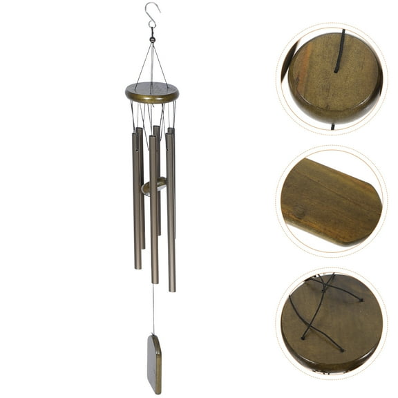 MERRYHAPY Musical Wind Chimes For Outside Wind Chime Black Wood 1Pcs