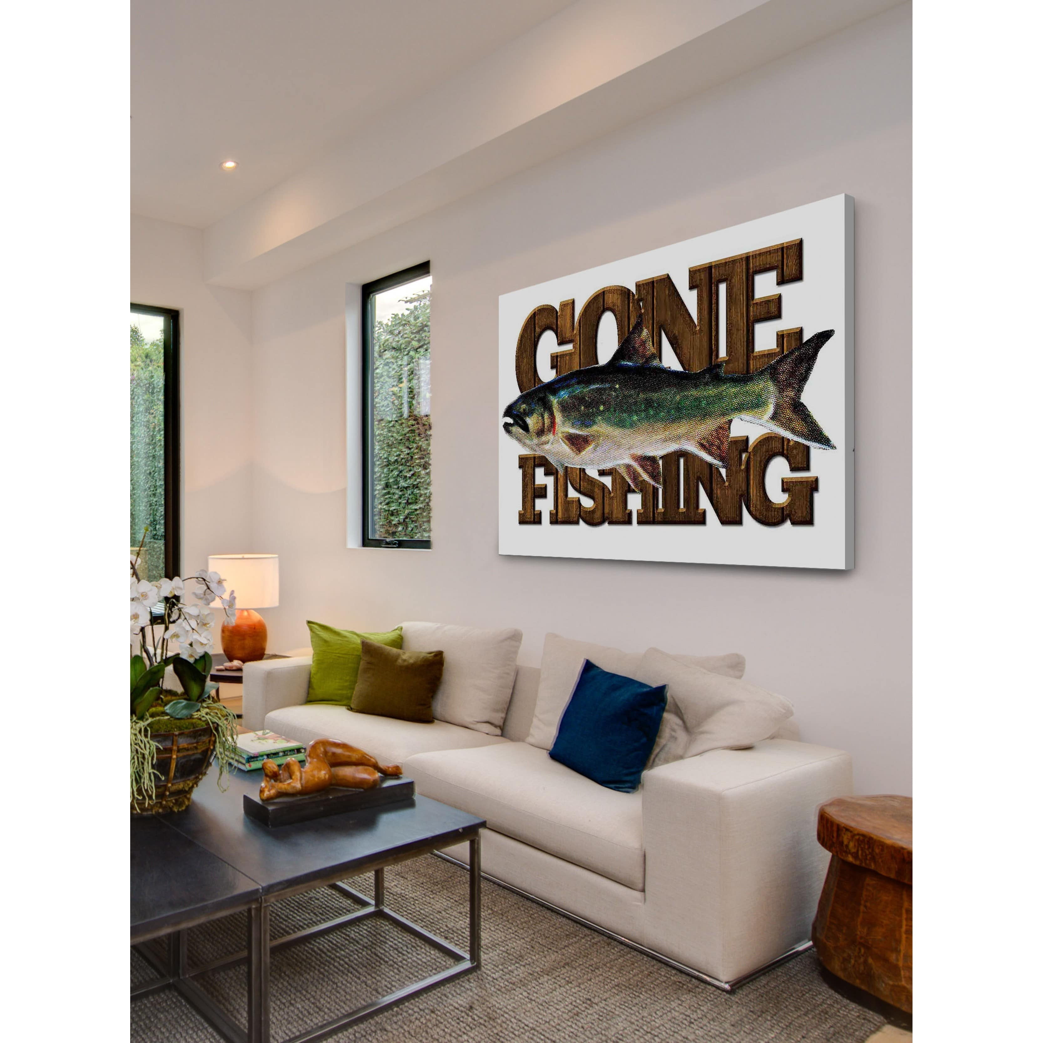 Marmont Hill Inc Marmont Hill - "Gone Fishing" by Saturday Evening Post Painting Print on Canvas - Multi-color
