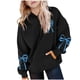 thumbnail image 2 of Sudadera con capucha para niña, con estampado de color, manga larga, informal, deportiva, con capucha, manga larga, sudadera con capucha, top con inserciones en los hombros, blusa de poliéster para ni, 2 of 7