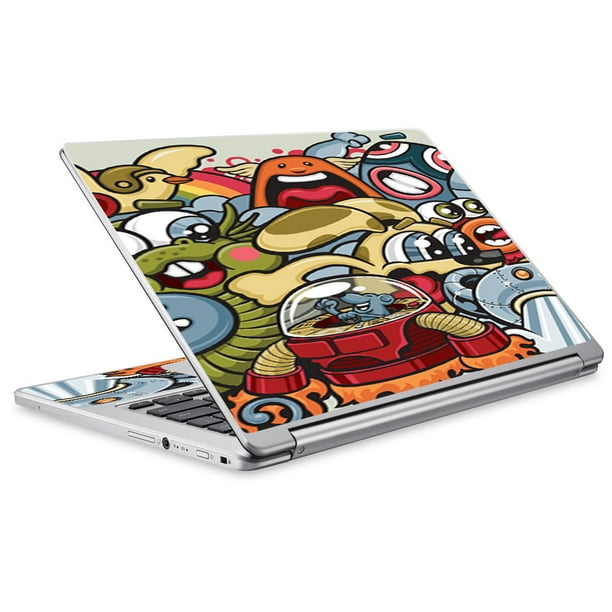 Skin Decal For Acer Chromebook R13 Laptop Vinyl Wrap / Aliens Cartoon