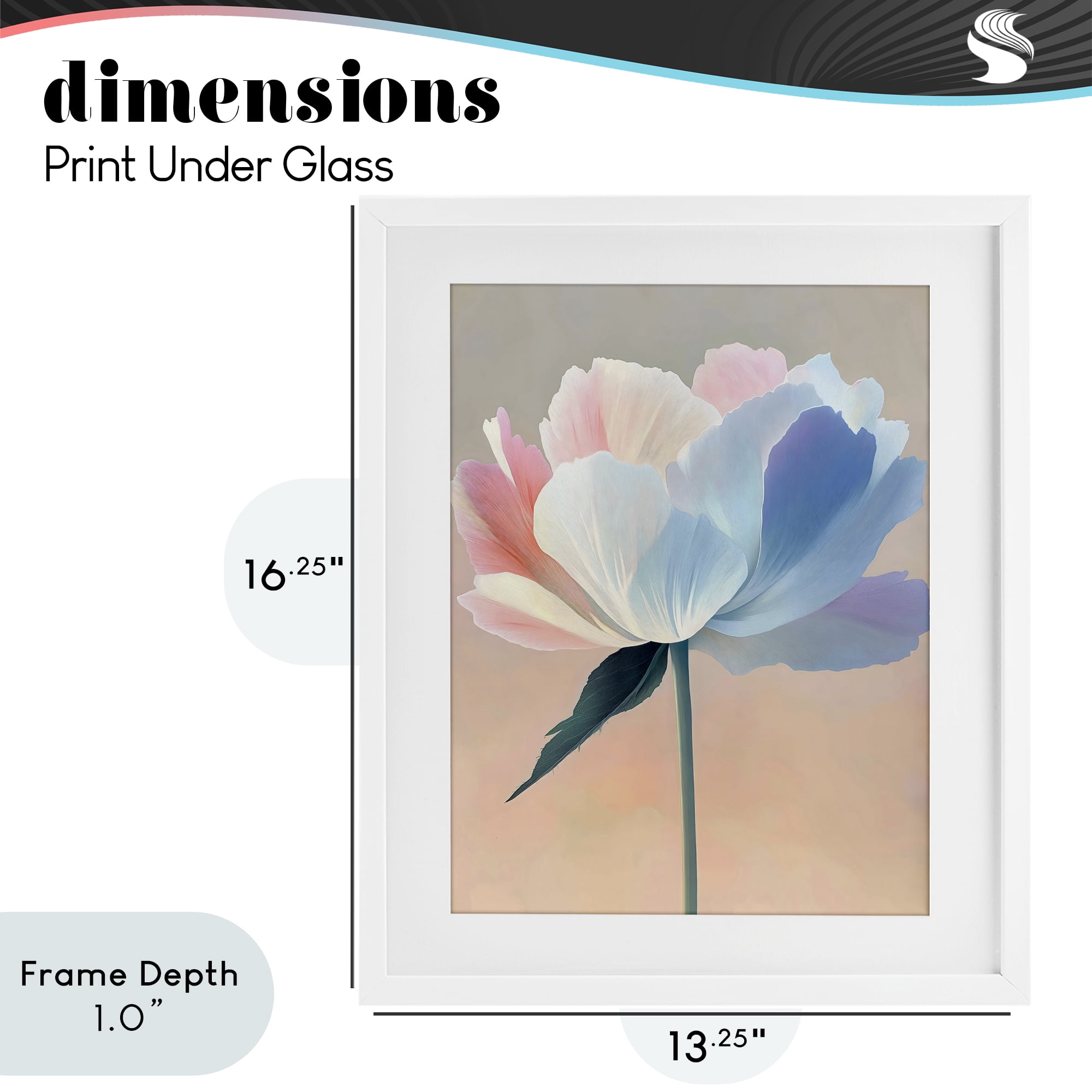Stupell Industries Pink & Blue Flower Serenity White Framed Print Under Glass, design by The Prints Vibe