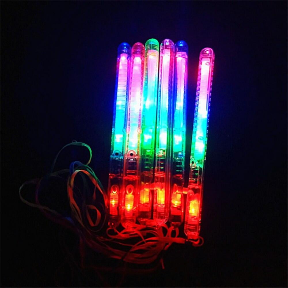 Flashing LED Wand/Baton 7 Flash modes wrist strap/batteries included New Years 