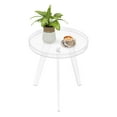 thumbnail image 3 of ToppiJoy 15.7in Round Modern Acrylic Side Table with Raised Edge, Clear Coffee Table Drink Table with 3 Legs, Small Nightstand Bedside Table, for Living Room, Bedroom, Office, 3 of 12