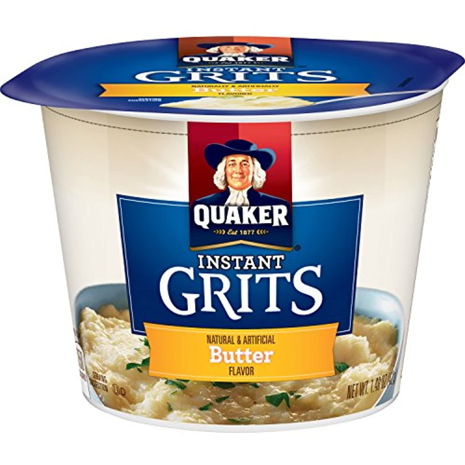 Quaker Instant Grits, Butter Flavor, Breakfast Cereal 1.48 Ounce (Pack
