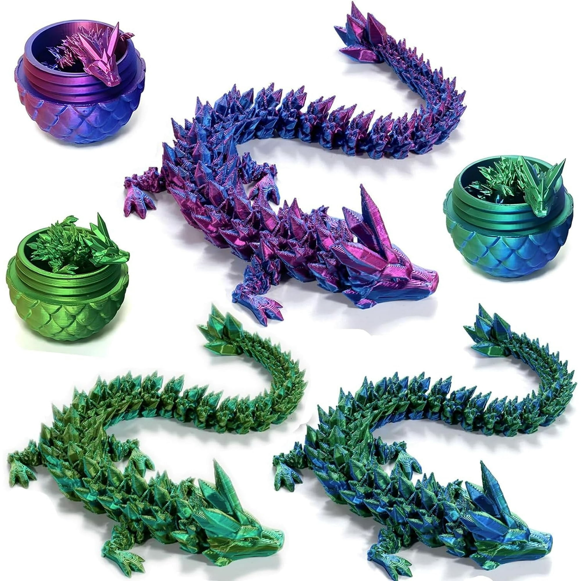 Dragon Cristal Imprimé 3D - Décoration Bureau Et Jouet Créatif Ailes Mobiles