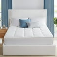 thumbnail image 2 of 4 inches Queen Size Gel Memory Foam Topper with Pillow Top Mattress Cover,Cooling Mattress Pad, 2 of 7