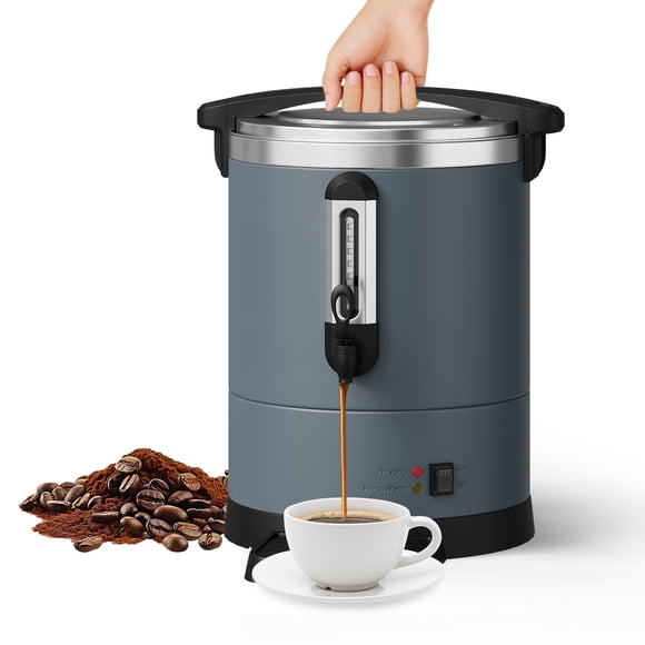 Gran capacidad para eventos y catering - Cafetera industrial eléctrica de acero inoxidable - Doble pared, dispensador rápido y seguro, fácil de usar y limpiar - Capacidad 12L