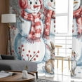 thumbnail image 6 of Christmas Snowman Sheer Curtains 72 Inches Long, Winter Xmas Snowflakes Cardinal Grey Light Filtering Window Curtains for Living Room, Rod Pocket Voile Sheer Curtain Drapes, 52"Wx72"L, 2 Panels, 6 of 9