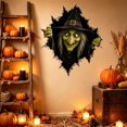 thumbnail image 4 of 3D Illusion Witch Wall Sticker, Spooky Green Face Breaking Through Wall, Peel and Stick Halloween Party Decoration for Indoor Home, Witch, 1 Pack, 4 of 4