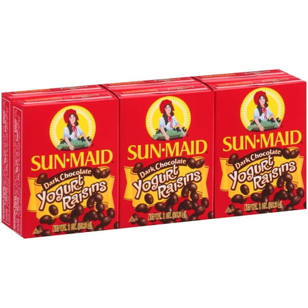 Sun-Maid Dark Chocolate Yogurt Raisins, 1 Oz, 6 ct