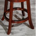 thumbnail image 3 of 24" Leather Counter Stool With Soft Cushion, 360° Swivel Round Bar Stool With Solid Wood Frame and Round Footrest, Backless Swivel Stool, Cherry Finish, Bone Leather Seat, 3 of 8
