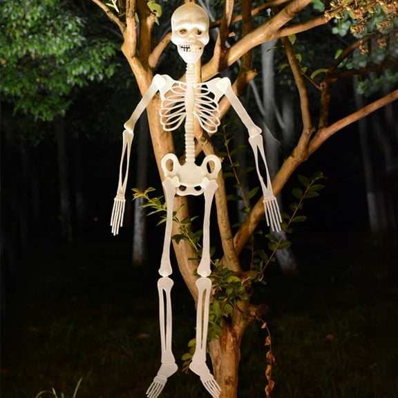 32cm Luminous Skull Skeleton Prop - Scary Halloween Haunted House Decoration Trick Toy