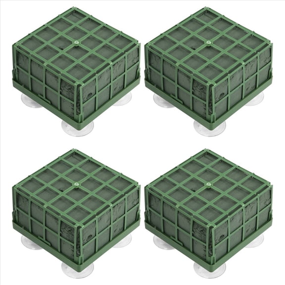 4Pcs Floral Foam Cage Flower Holder with Floral Foam and Suction Cup for Wedding Table Centerpiece Floral Arrangement