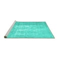 thumbnail image 2 of Ahgly Company Machine Washable Indoor Rectangle Abstract Turquoise Blue Contemporary Area Rugs, 5' x 7', 2 of 4