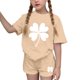 thumbnail image 1 of Vestido de manga corta para niños Día de San Patricio impreso conjunto de dos piezas niñas casual cuello redondo blusa y pantalones cortos, 1 of 6