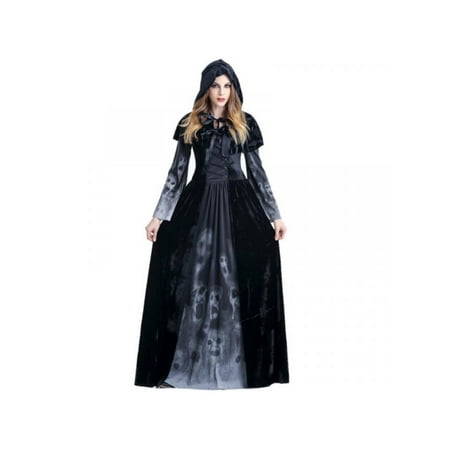 MarinaVida Women's Demon Witch Hooded Cloak Halloween Cosplay Costume