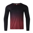thumbnail image 5 of Afdoent Mens Long Sleeve T-Shirt Men Gradient Crew Neck T Shirts Casual Breathable Loose Sports T Shirt Vacation Tops, 5 of 7