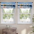 thumbnail image 2 of LALILO Kitchen Curtain Valance Unique Universe Black Blue Rod Pocket Window Curtain 52"x 18" Set of 2, 2 of 7