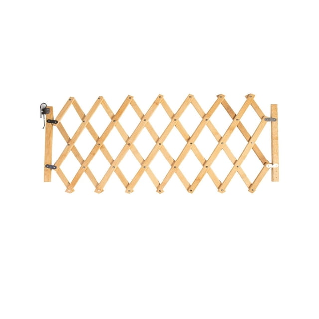 HLONKPortable Wooden Pet Gate Foldable Expandable Safety Fence Pet Isolation Door for Dogs/Cats Indoor Barrier with Lockable Gate Pressure-Mounted Design Adjustable Width up to 43.3 inche