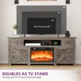 thumbnail image 7 of Dextrus TV Stand for Large Screens up to 80", Console with Fireplace and Storage, 70" Rustic Grey, 7 of 7