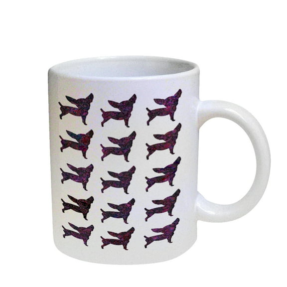 KuzmarK Coffee Cup Mug Pearl Iridescent White - Chihuahua Dog Camoflauge