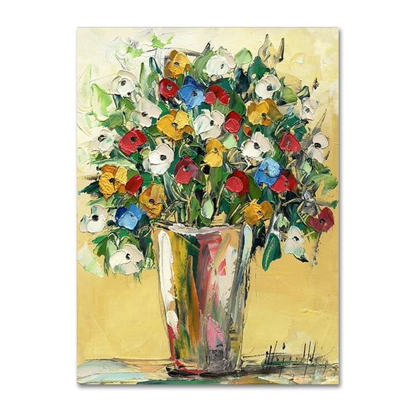 Trademark Fine Art "Spring Flowers in a Vase 9" Canvas Art by Hai Odelia