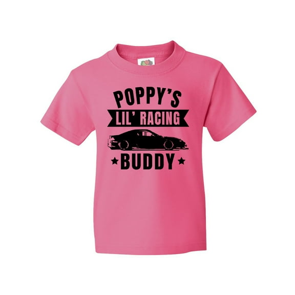 Inktastic Poppy's Lil' Racing Buddy with Car Silhouette Youth T-Shirt