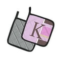 thumbnail image 2 of Carolines Treasures CJ1005-KPTHD Letter K Initial Monogram - Pink Stripes Pair of Pot Holders, 7.5HX7.5W, multicolor, 2 of 2