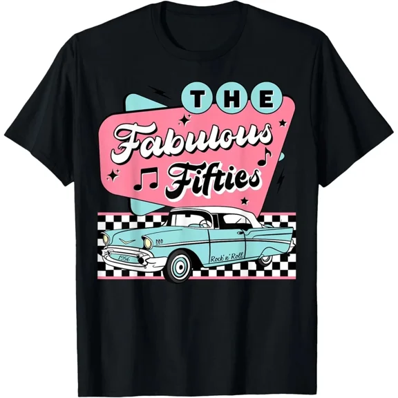 50s Rockabilly Vintage 1950s Clothing For Women Men Sock Hop T-Shirt S - 5XL