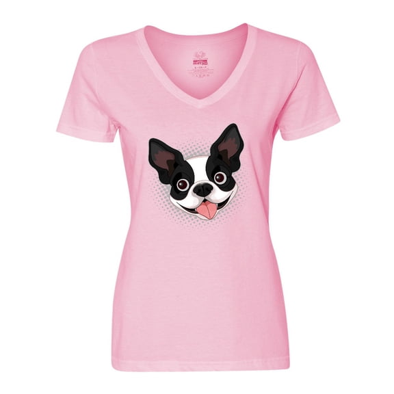 Inktastic Boston Terrier Dog Gift Women's V-Neck T-Shirt