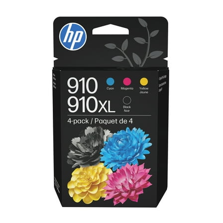 HP 910 CMY/910XL Black Ink Cartridge 4-pack