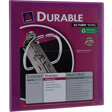 Avery 3" Durable View Binder with EZ-Turn Ring