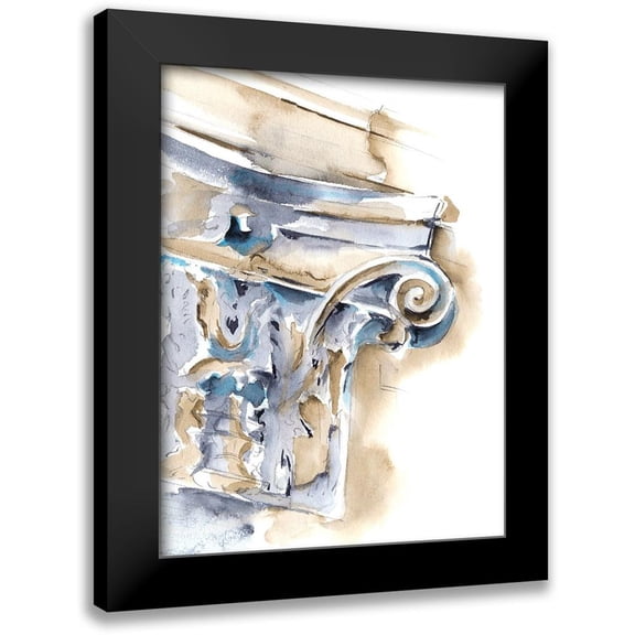 Harper, Ethan 12x14 Black Modern Framed Museum Art Print Titled - Architectural Watercolor Sketch I